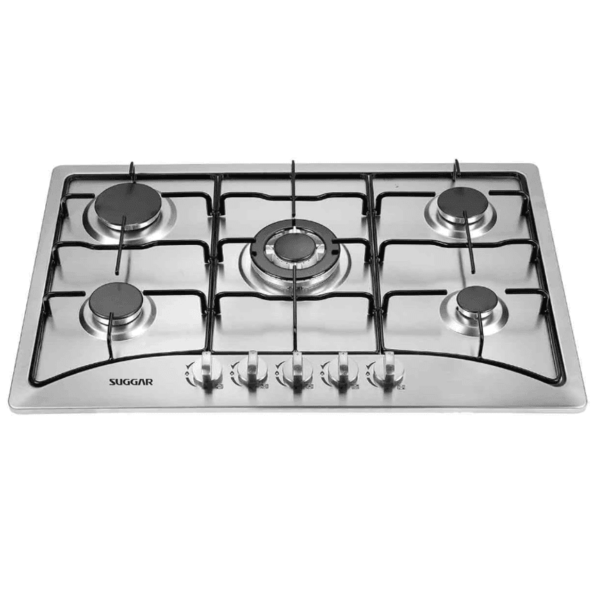 Suggar Cooktop A Gás 5 Bocas Mesa Em Aço Inox Tripla Chama Central Bivolt Fg5135ix