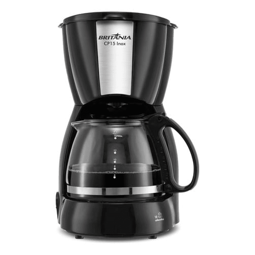 Cafeteira Cp15 Inox 15 Cafezinhos 550w Preto Britânia 220v