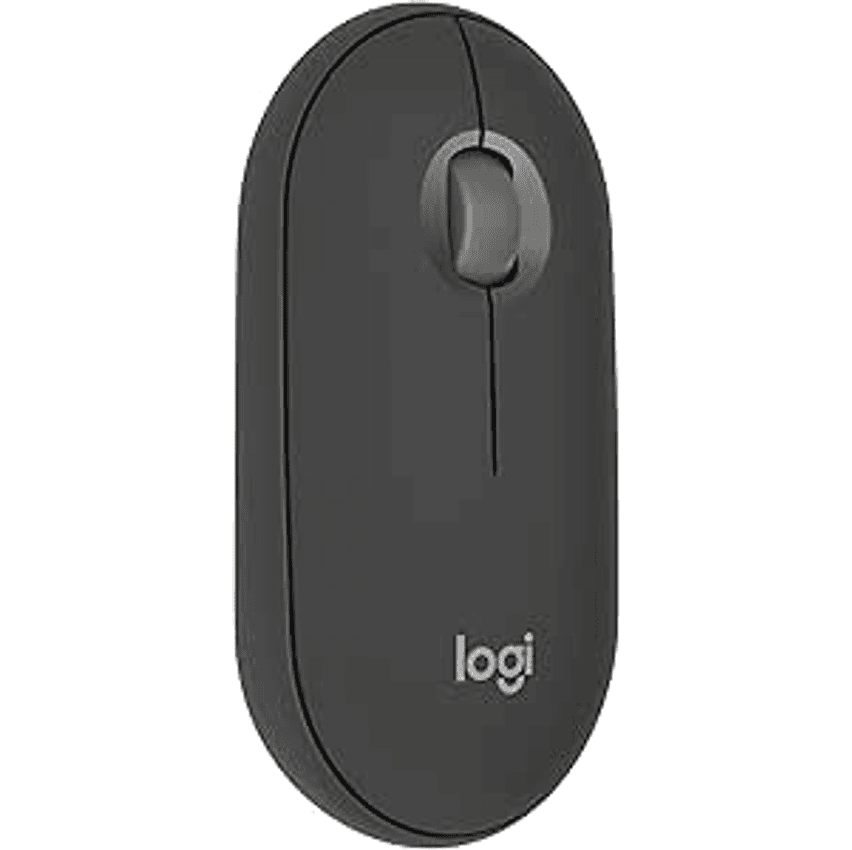 Mouse sem fio Logitech Pebble 2 M350s com Clique Silencioso, Design Slim Ambidestro, Conexão Bluetooth e Pilha Inclusa - Grafite