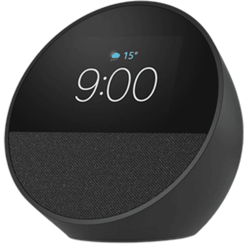Novo Echo Spot com Alexa (2024) | Despertador inteligente com som vibrante | Cor Preta