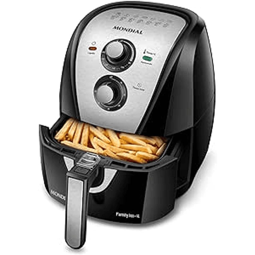 Fritadeira Sem Óleo Air Fryer 4L, Mondial, Preto/Inox, 1500W, 220V - AFN-40-BI