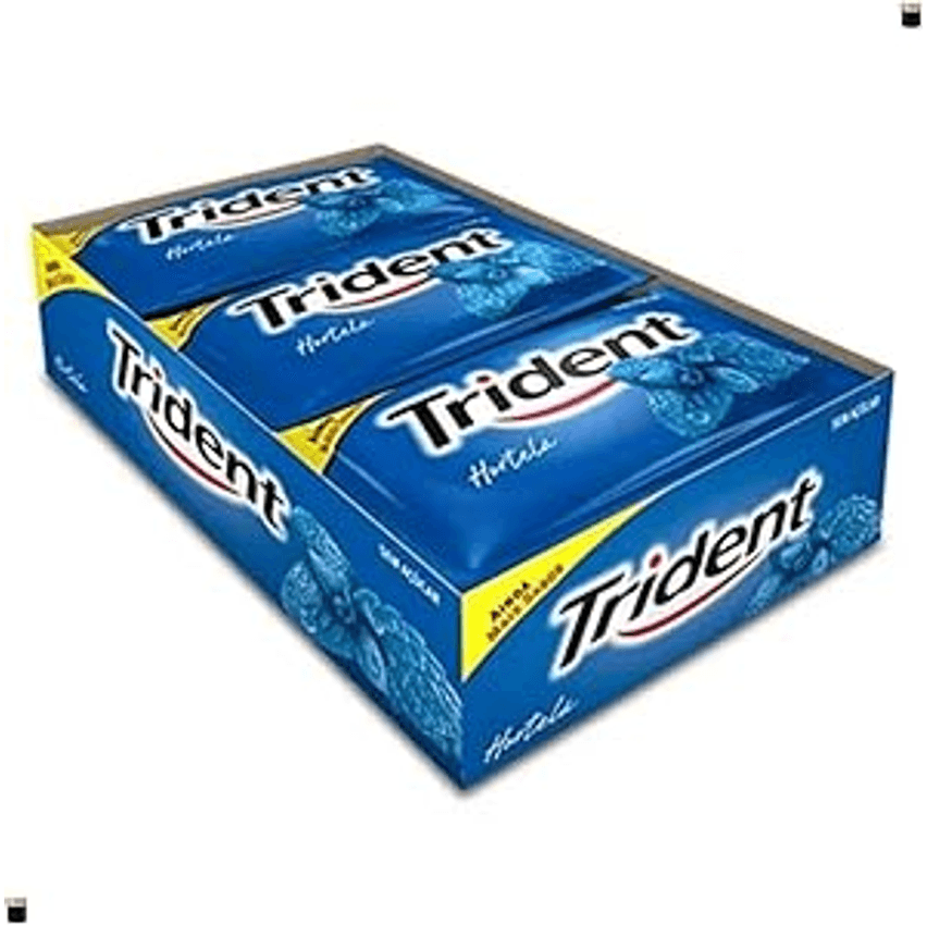 Chiclete Trident Hortelã Sem Açúcar - Caixa com 21 unid. de 8g
