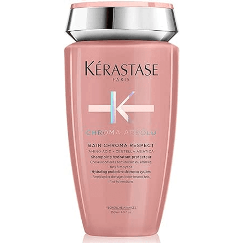 Kérastase Shampoo Chroma Absolu Bain Chroma Respect, Para Cabelos coloridos, Proteção de cor, Aminoácido, Centelha Asiática, 250 ml
