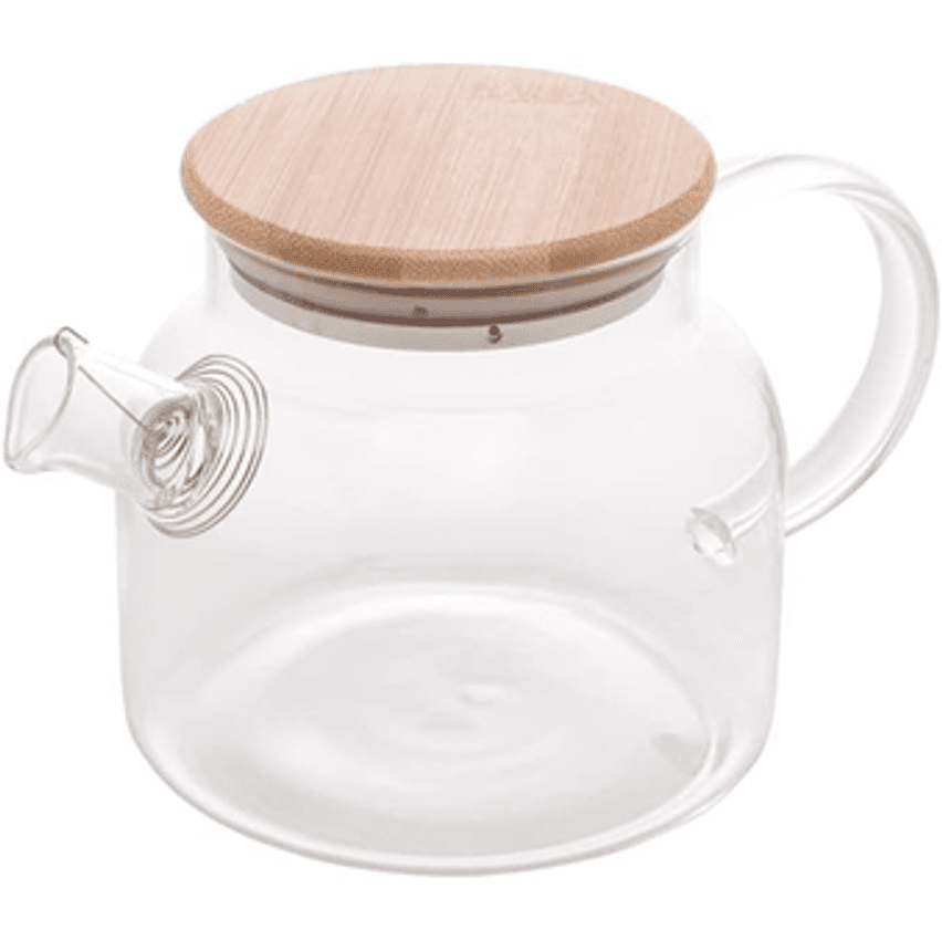 Chaleira de Vidro Borossilicato Resistente a Calor com Tampa em Bambu 600ml - Wolff
