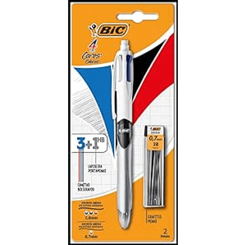 Caneta Esferógráfica Bic 4 Cores + Lap+ Graf 0.7 MM