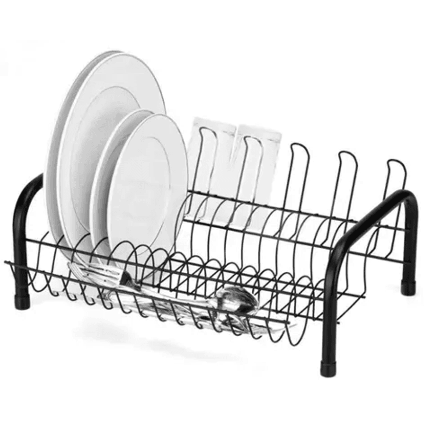 Escorredor De Louças com Porta Copo e Talheres Pratik Black 2544 - Arthil