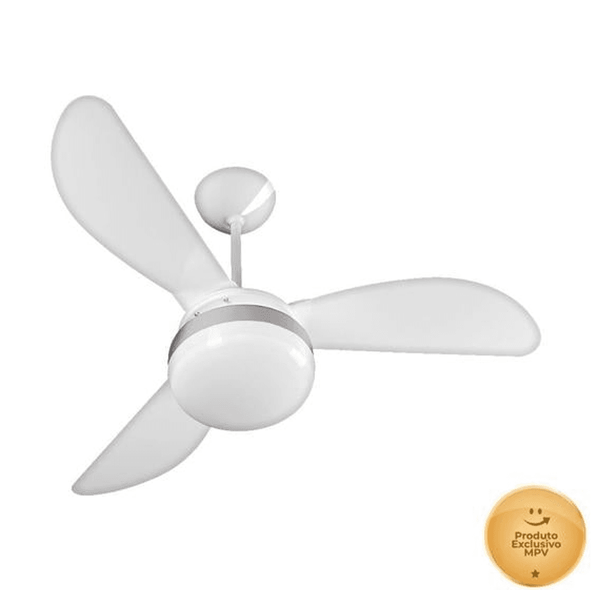 Ventilador De Teto Ventisol Fênix Branco / Silver 3 Pás, 3 Velocidades, Cv3 Premium