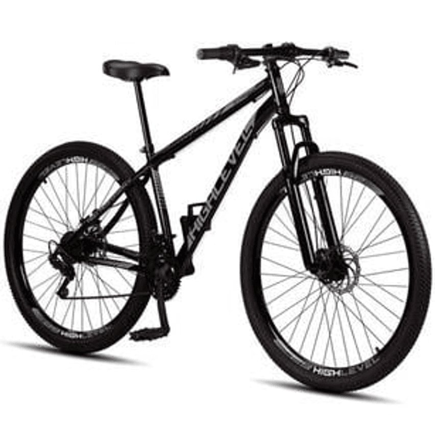 Bicicleta Aro 29 Aço Carbono Highlevel Freios a Disco Suspensão 21 marchas - Highlevel Bikes