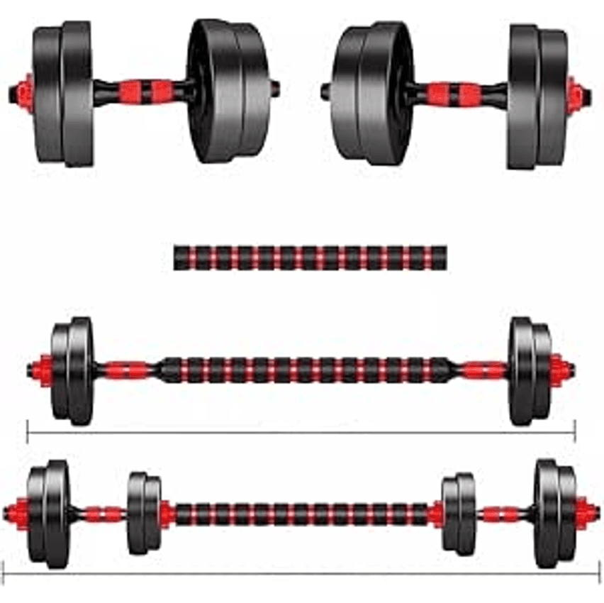 Kit Halteres de Anilhas E Barras Ajustáveis 15kg - Home Gym Fitness