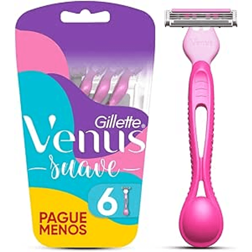 Gillette Venus Suave, Aparelho de Depilação Descartável com Aloe, 6 Uds