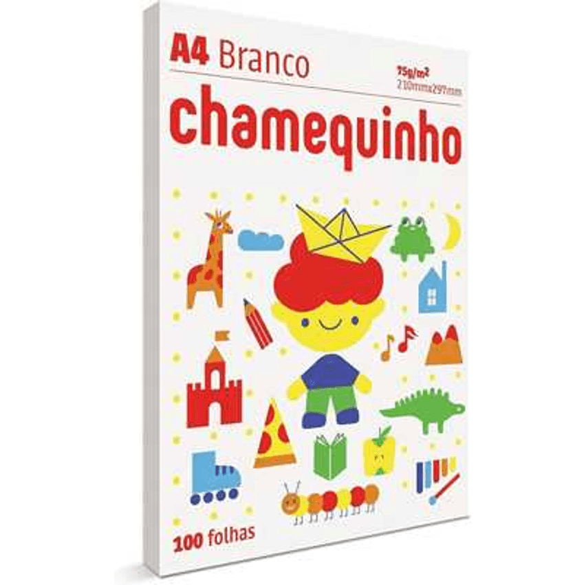 Chamequinho Papel A4, 75 g, 100 Folhas, Branco Sulfite