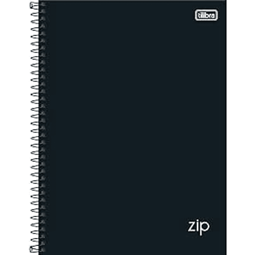 Tilibra - Tilibra ZIP - Caderno Espiral Capa Dura, 200x275mm, 80 Folhas, Negro