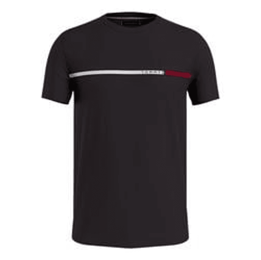 Camiseta Tommy Hilfiger Two Tone Chest Stripe Preta