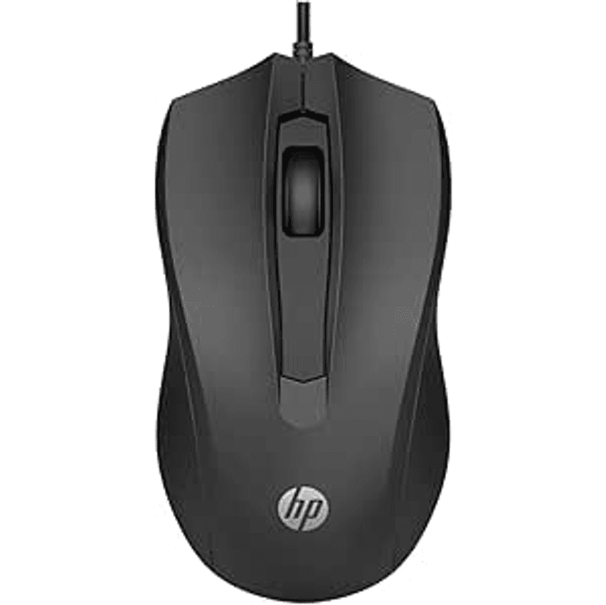 Mouse HP USB 100 Preto - Sensor Óptico Ambidestro Resoluções até 1600 DPI Compatível com PC/Mac - 6VY96AA
