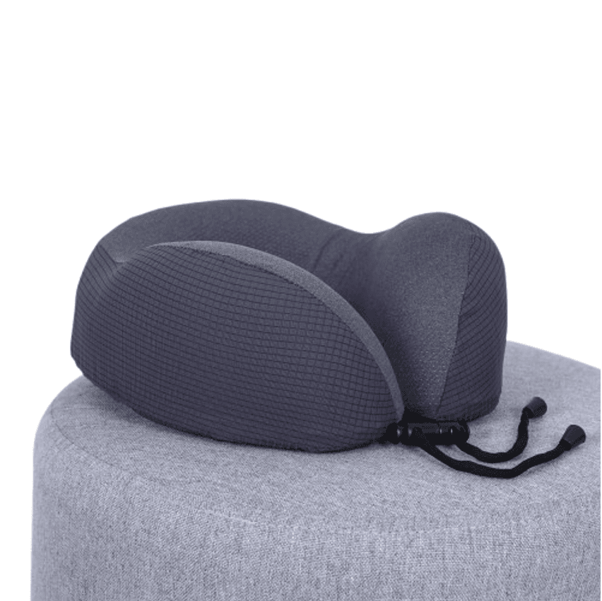 Travesseiro de Viagem - Off Night Cinza - I wanna sleep - Suporte Ergonômico Memory Foam, Compacto, Portátil e Versátil. Ideal para Viagens de Avião, Carro e Ônibus.