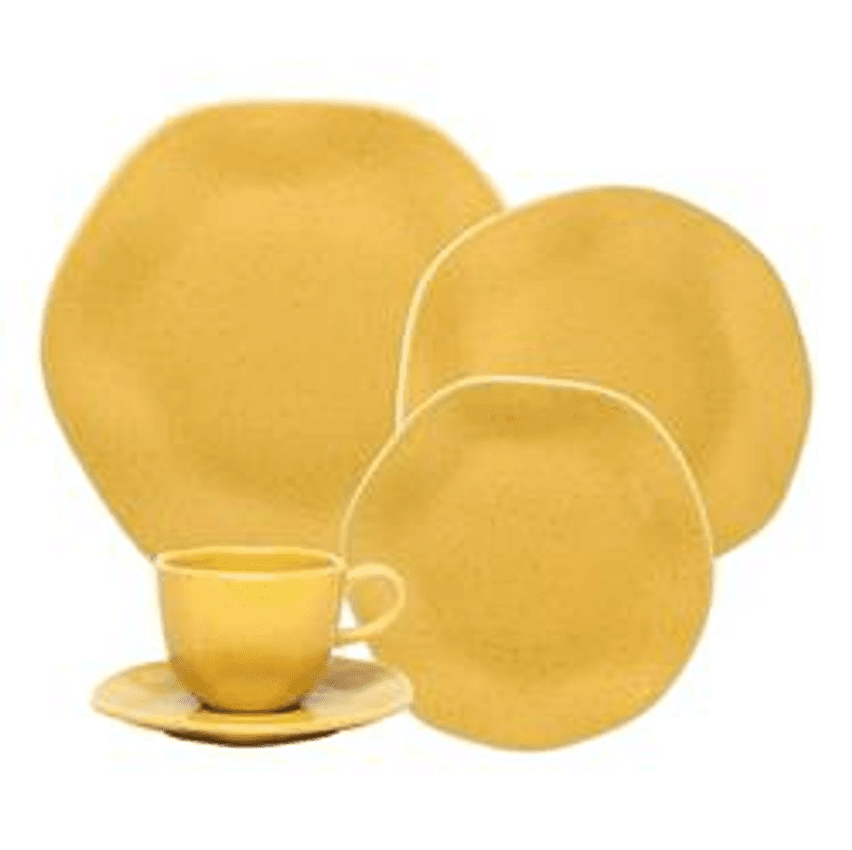 Aparelho De Jantar E Chá Ryo Maracujá 20 Peças Amarelo Oxford