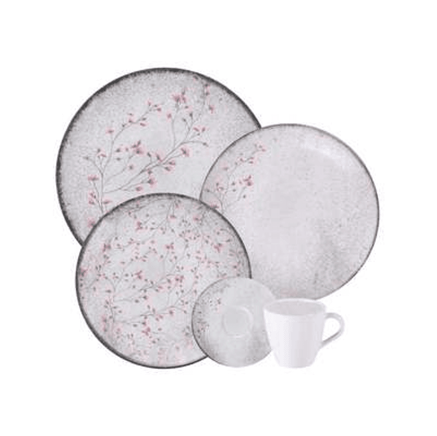 Aparelho de Jantar 20 peças Tramontina Floralis em Porcelana - Floral