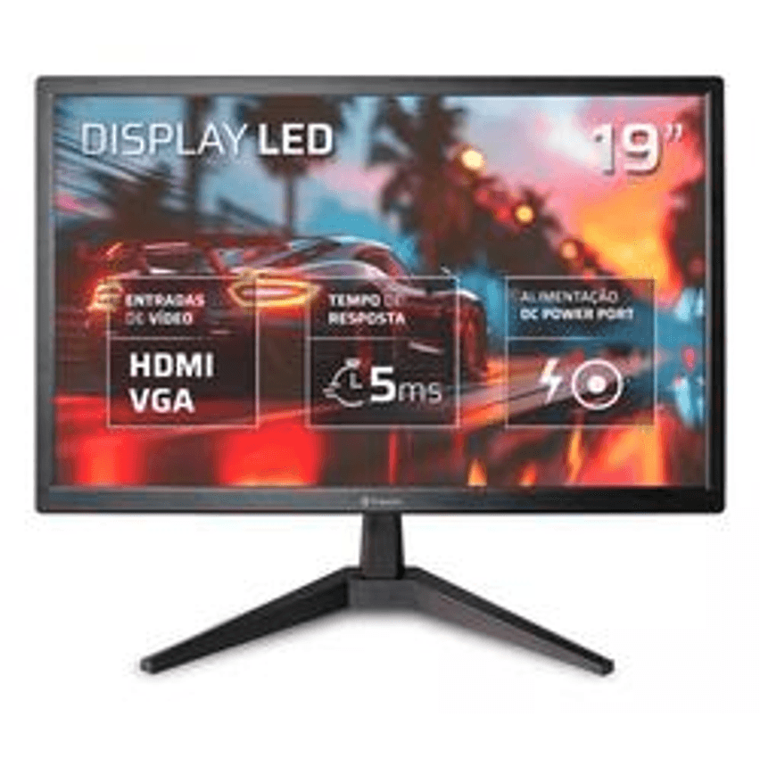 Monitor Fmaxx 19'' Led Com Hdmi Vga Vesa 100v/240v cor Preto MQ19V