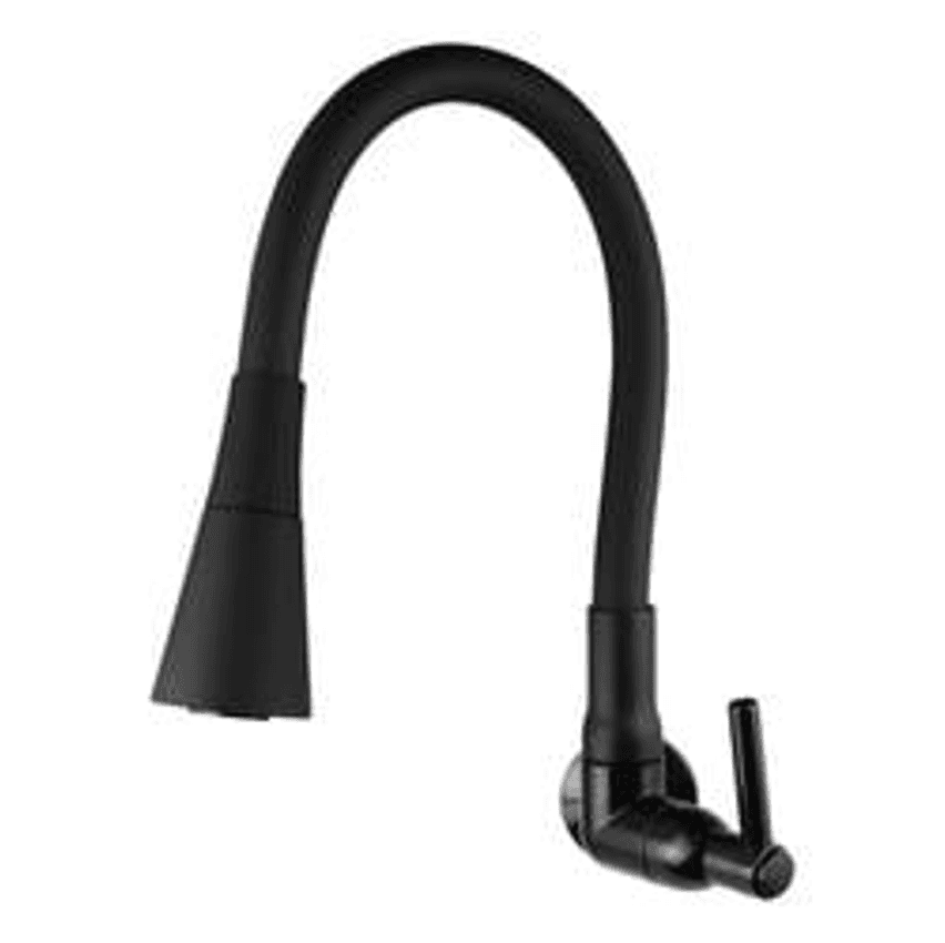 Torneira Gourmet Parede Cozinha Pia Dois Jatos Preta Abs