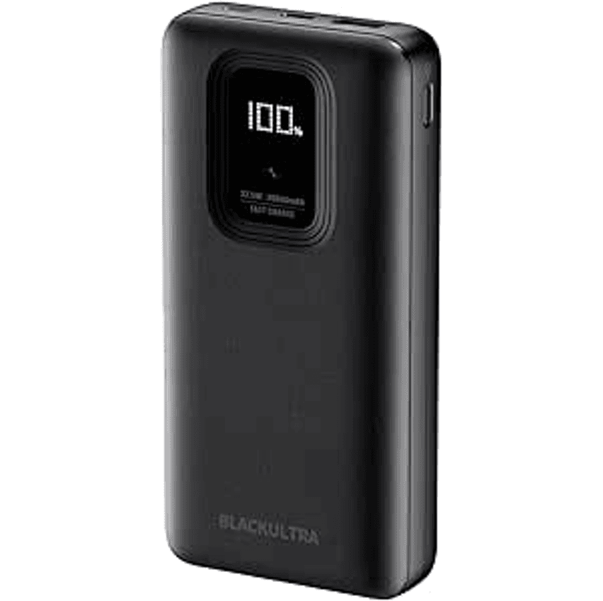 Power Bank, Carregador Portátil de 20000mAh com Carga Rápida, Múltiplas Portas, Led Indicador de Bateria, Design Leve e Proteção Inteligente para Dispositivos iOS e Android USB Type-C, Preto
