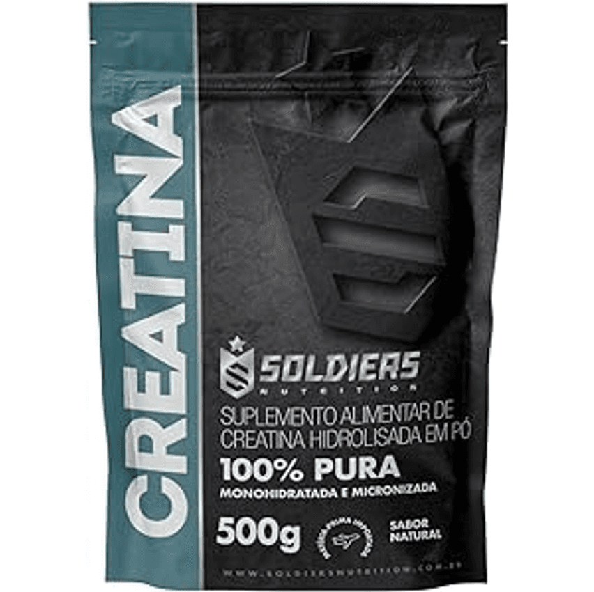 Creatina Monohidratada 500g - 100% Pura Importada - Soldiers Nutrition