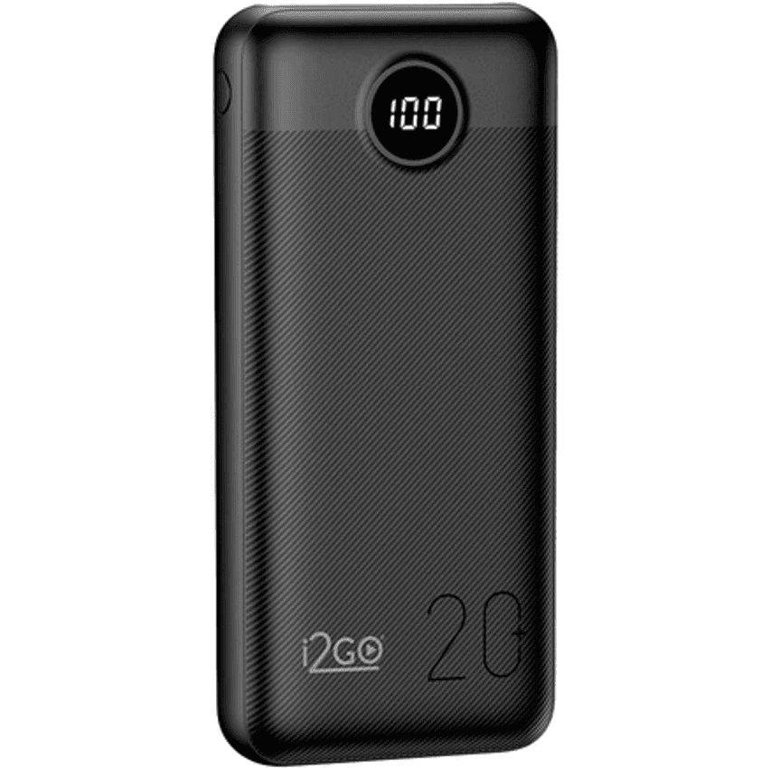 Carregador Portátil (power Bank) Ultra Rápido 20000mah Power Delivery 20w 2 Saídas Usb + 1 Saída/entrada Usb-c Preto I2go - I2go Pro