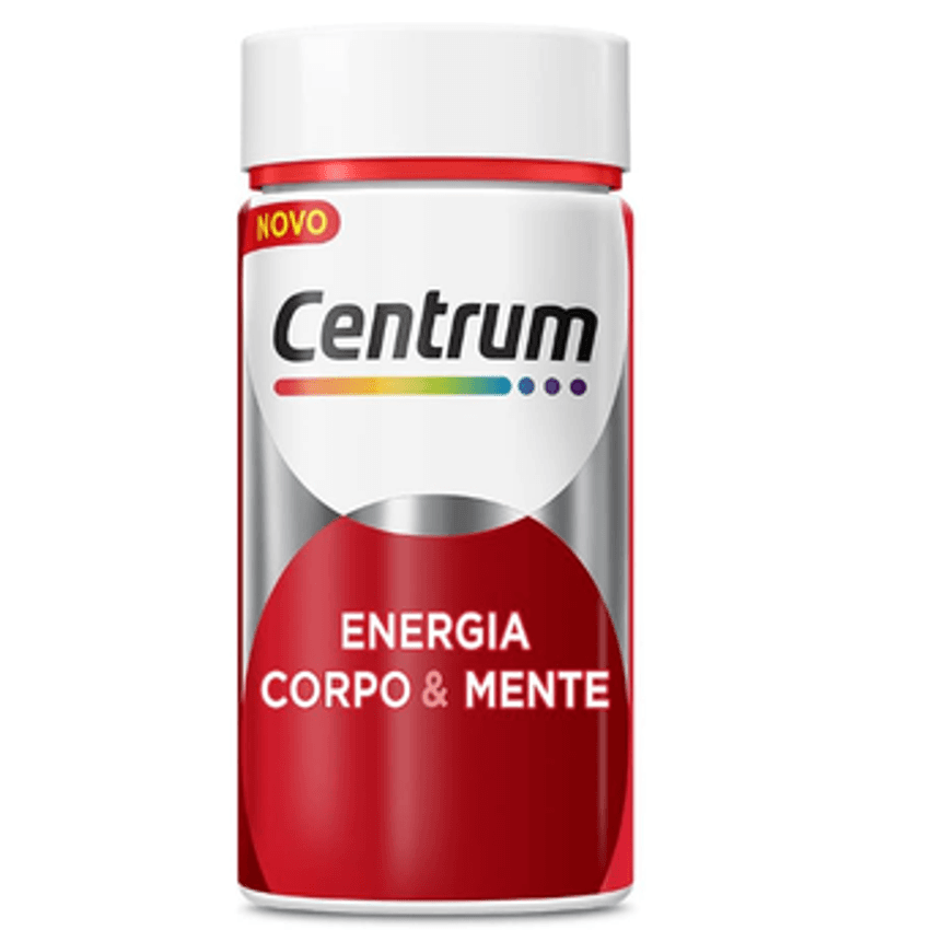 Centrum Suplemento Multivitamínico Adulto Energia, Corpo E Mente Com Cafeína E Vitamina B, 60 Cápsulas