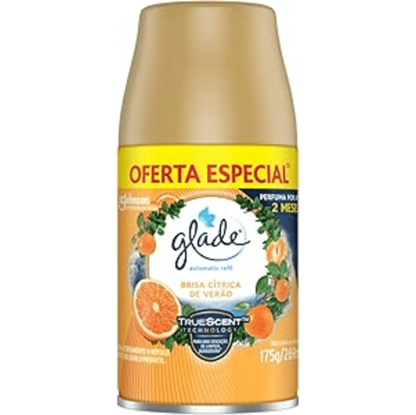 Glade Aromatizador de Ambiente Automático, Glade Refil, Odorizador de Ambiente, Brisa Cítrica de Verão, 269ml