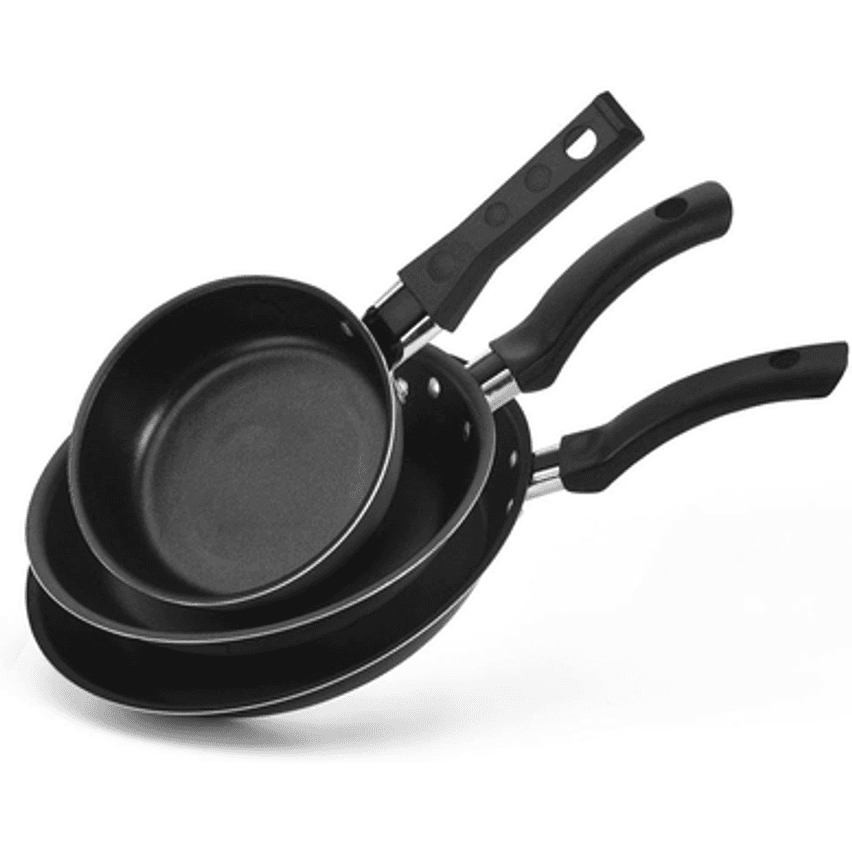 Conjunto De Frigideiras Antiaderente 3 Peças Nacional Preto
