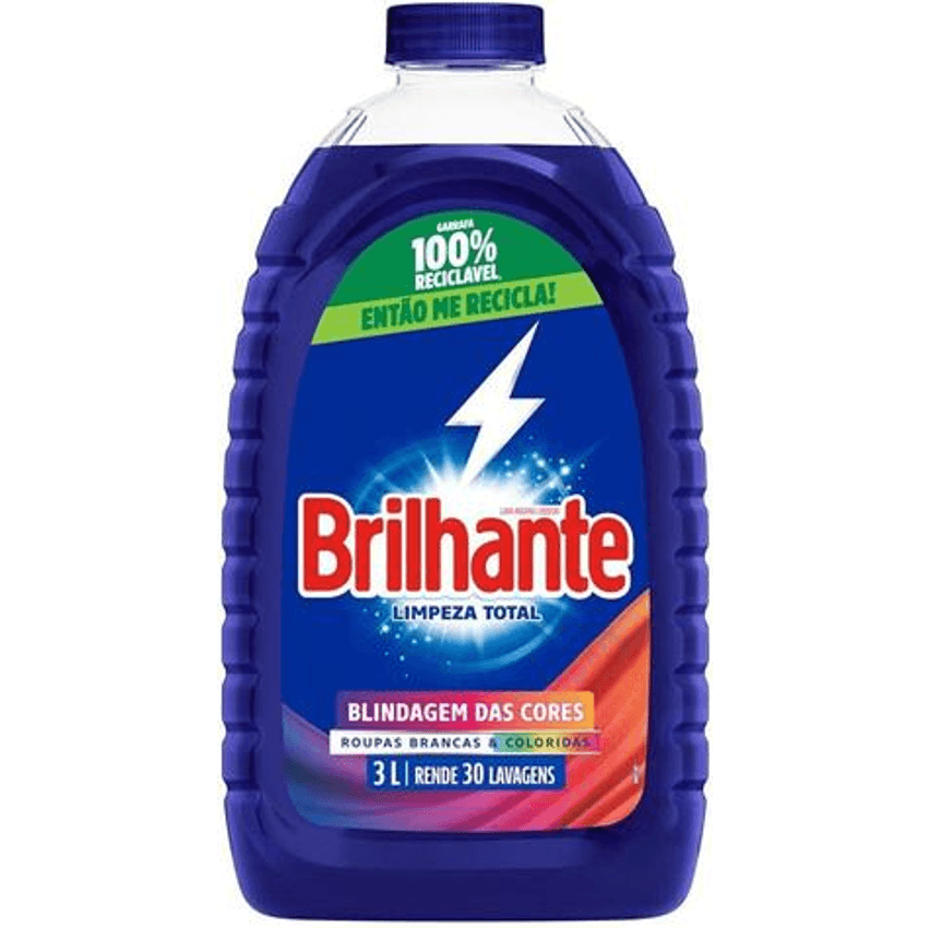 Brilhante Limpeza Total - Lava Roupas Líquido 3L