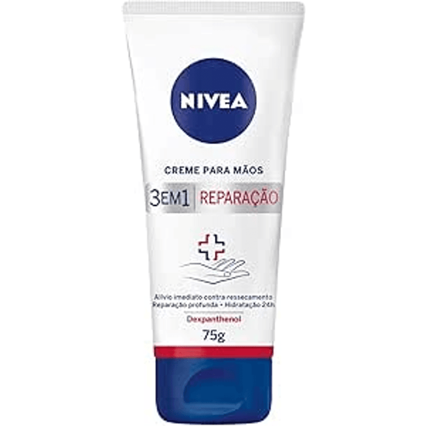 Nivea Creme Para Mãos Reparação Com Dexpanthenol 75g - Creme De Mãos Que Oferece Alívio Imediato Do Ressecamento E Hidrata Por 24h, Com Poderoso Ativo Dexpanthenol E Ainda Cabe Na Bolsa