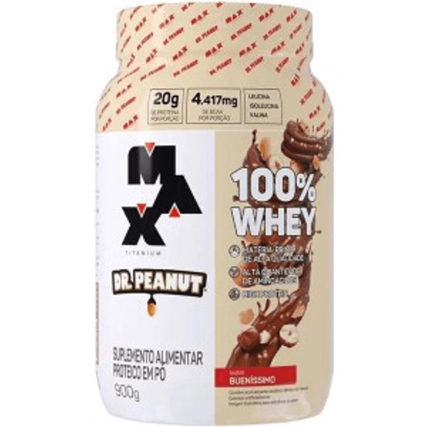 100% Whey Max Titanium x Dr. Peanut (900g) Sabor Bueníssimo