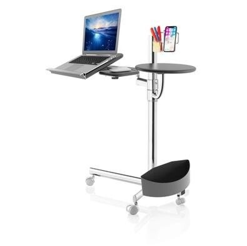 Mesa Móvel para Notebook Octoo Laptable Cromada e Preto - 2284