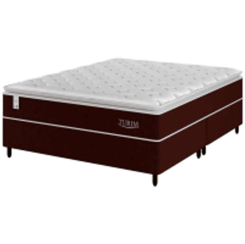 Cama Box Queen (Box + Colchão) Plumatex de Mola - Ensacada 53cm de Altura Turim