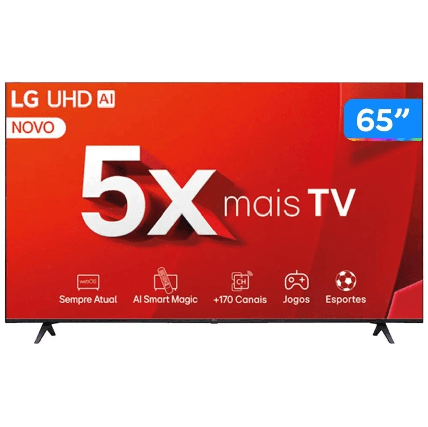 Smart TV 65" 4K LG Ultra HD 65UT8050 com Processador a5 Ger7 AI Alexa/Chromecast