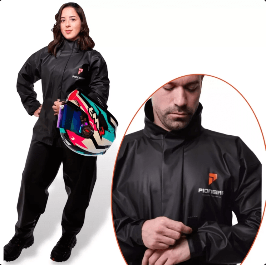 Capa De Chuva Moto Pioneira Impermeável Pvc Motoqueiro Frio
