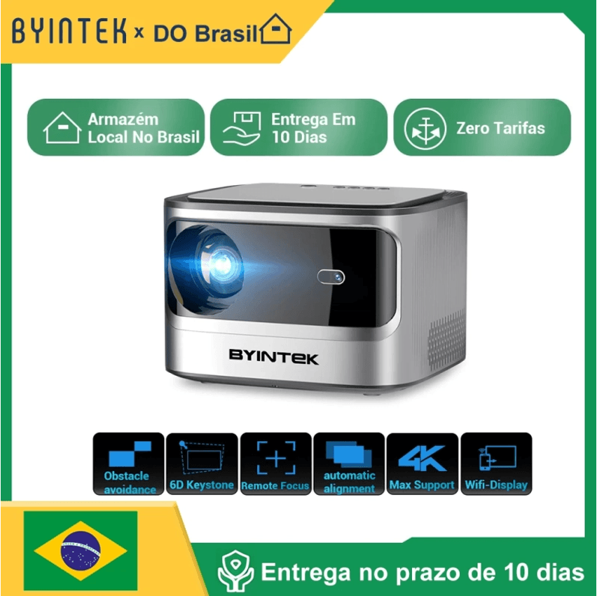Projetor BYINTEK X25 Android 4K Projetor Inteligente 900ANSI 1920*1080P Full HD Wifi6 Projetor Bluetooth Foco