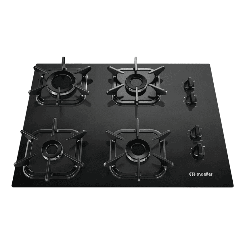 Cooktop Mueller MCG4BK 4 bocas com queimador grades de ferro fundido preto 127V/220V