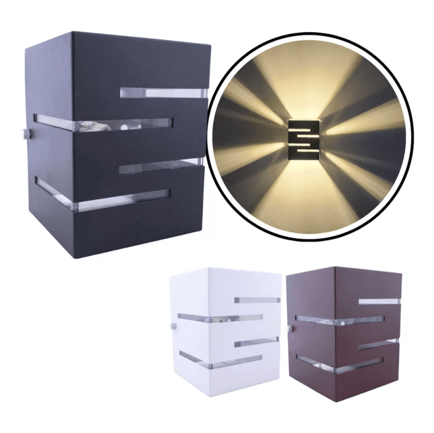 Kit 6 Arandelas 2 Focos Frisos Externa Interna Parede Ar1015