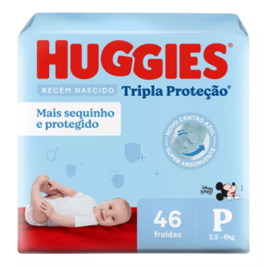 Pacote De Fraldas Tripla Proteção P Com 46 Unidades Huggies