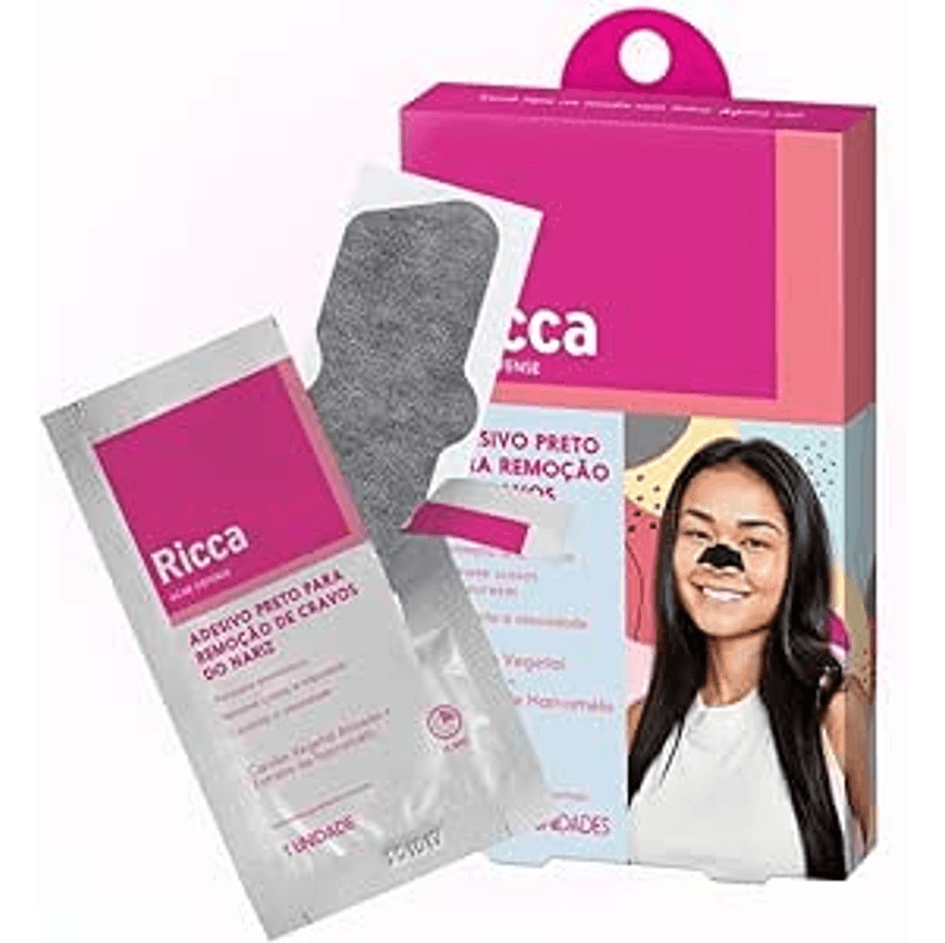 Ricca Adesivo Preto Para Remoção de Cravos Do Nariz Acne Defense