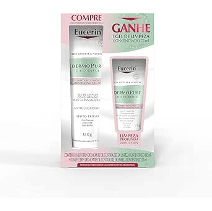 Kit Eucerin Gel de Limpeza Facial Concentrado 150ml + Gel de Limpeza Facial Concentrado 75ml