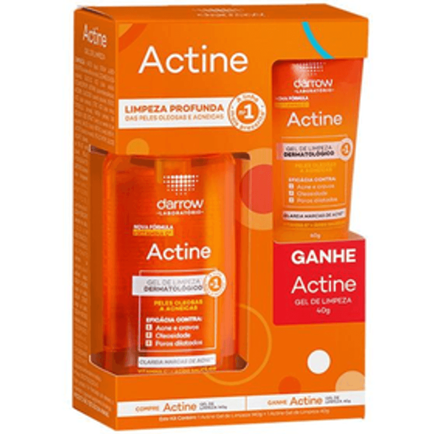 Darrow Actine Kit Gel de Limpeza Facial Vitamina C 140g + 40g