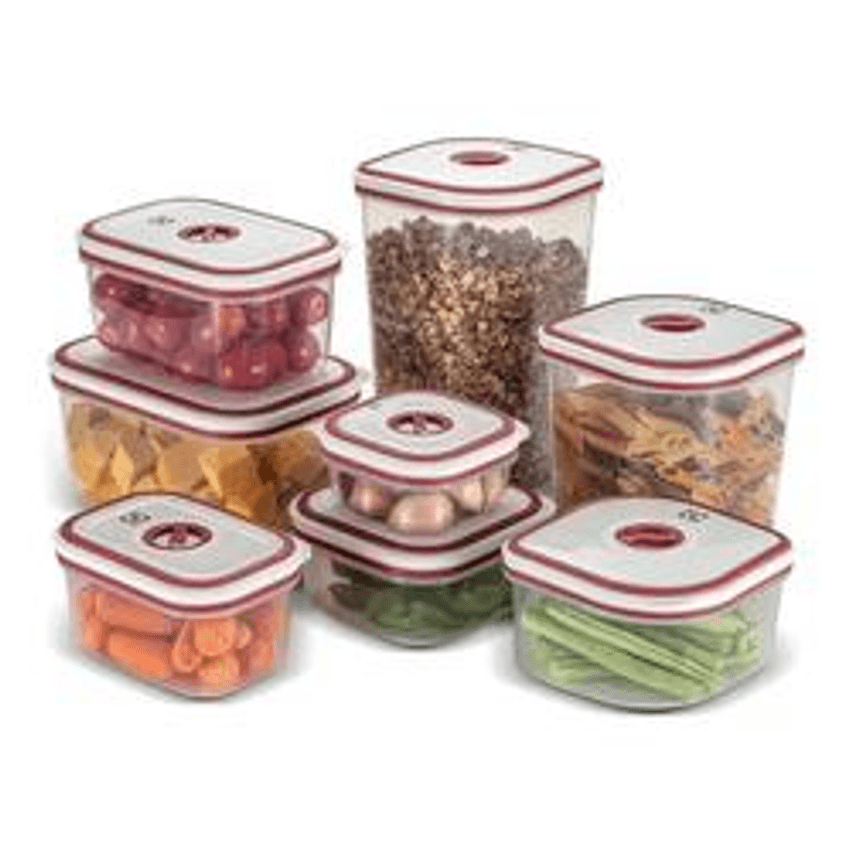 Conjunto Com 8 Potes Herméticos Electrolux Alta Qualidade Cor Vermelho