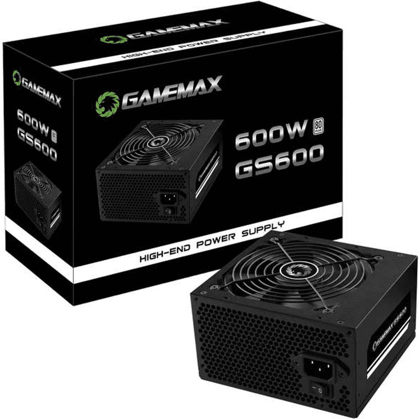 Fonte Gamemax Gs600 600w 80 Plus White Pfc Ativo Preta