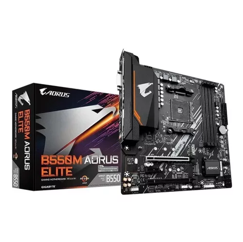 Placa Mae Gigabyte B550m Aorus Elite Am4 Ddr4 Hdmi Cor Preto