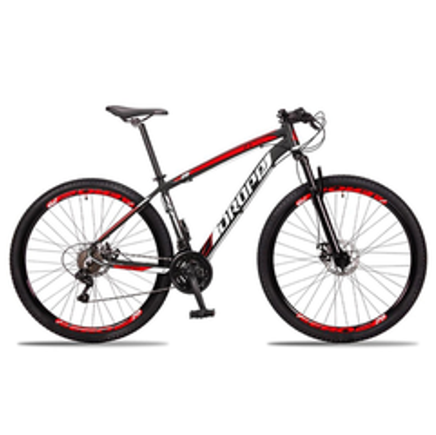 Bicicleta Aro 29 Dropp Z3 Alumínio Shimano 21 Vel Marchas Freio A Disco Mecânico Com Suspensão Mtb - Preto+vermelho
