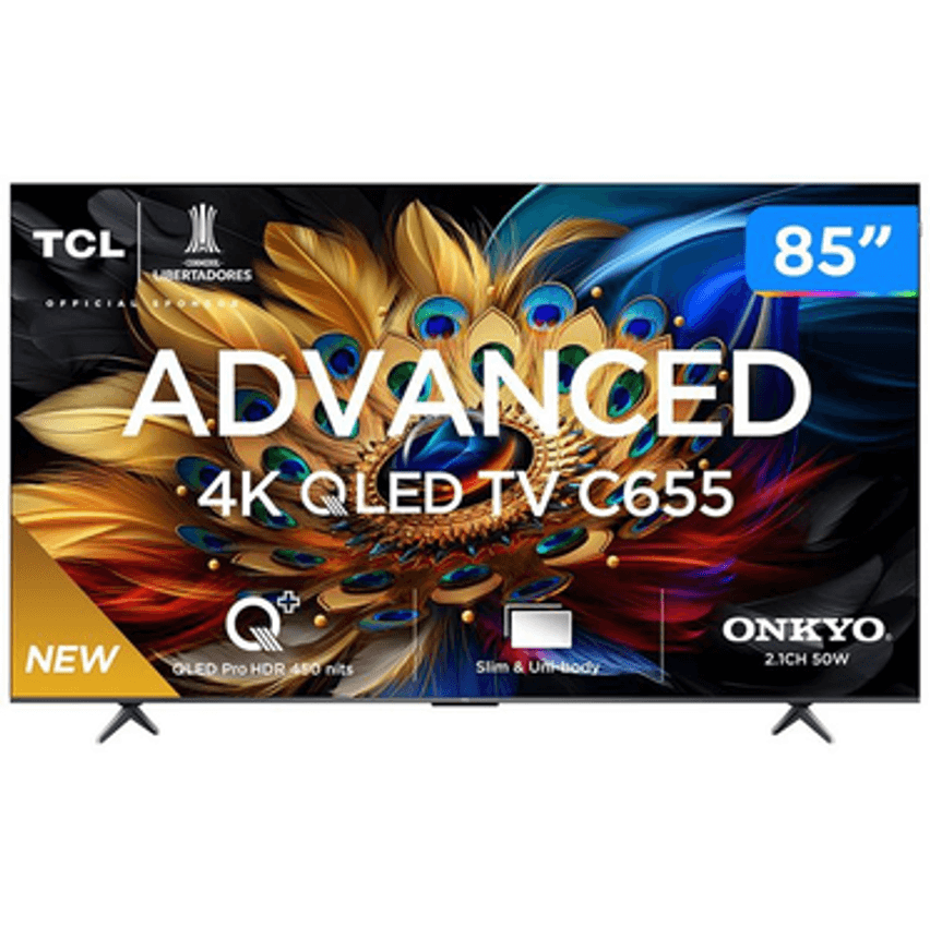 Smart Tv 85” 4k Uhd Qled Tcl 85c655 Wi-fi - Bluetooth 3 Hdmi 1 Usb