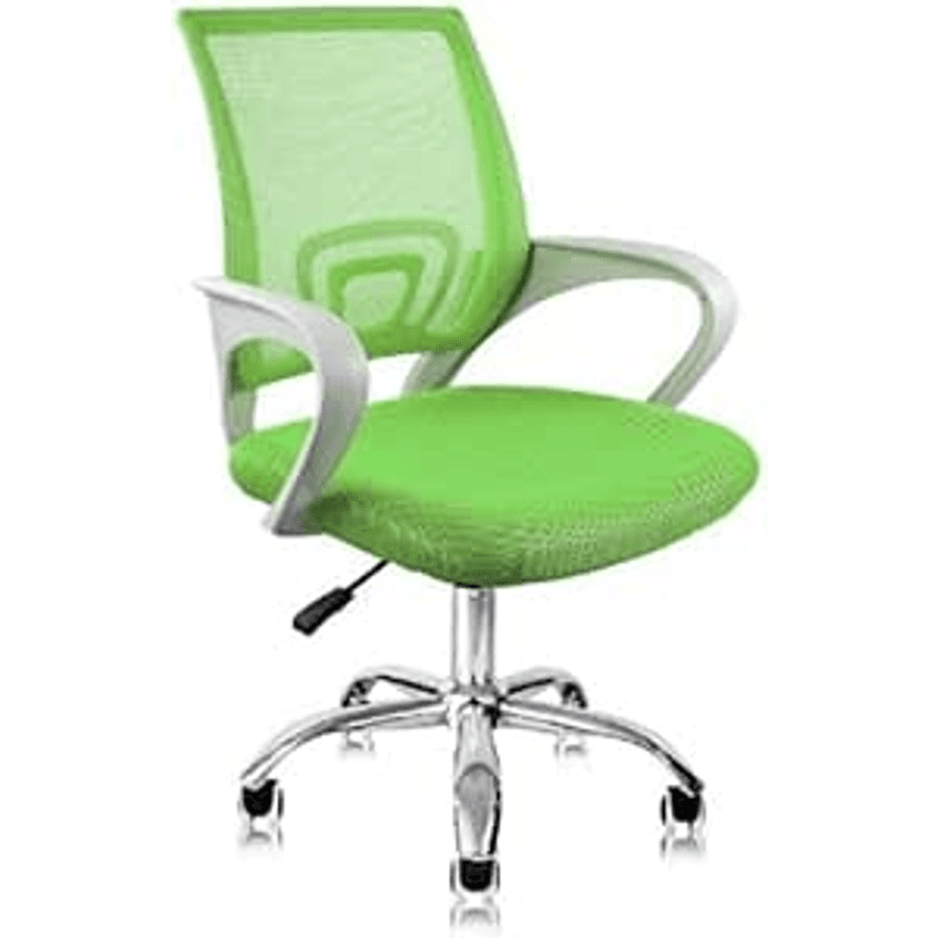 Cadeira de Escritório Secretária Base Cromada com Rodinha Fortt Lisboa Verde - CSF02-VD (Verde)