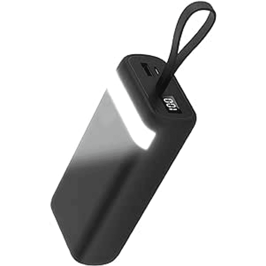 Carregador Sem Fio Universal Portátil Power Bank Turbo 20000mah Com 4 Cabos Saída Usb Tipo C/micro Usb/usb/usb Visor De Carga (preto)
